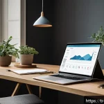 Home 22 UX 디자인에서의 감정 분석과 맥락 인식의 결합 - A modern Turkish UX designer workspace showcasing a sleek laptop screen displaying emotion analysis ...
