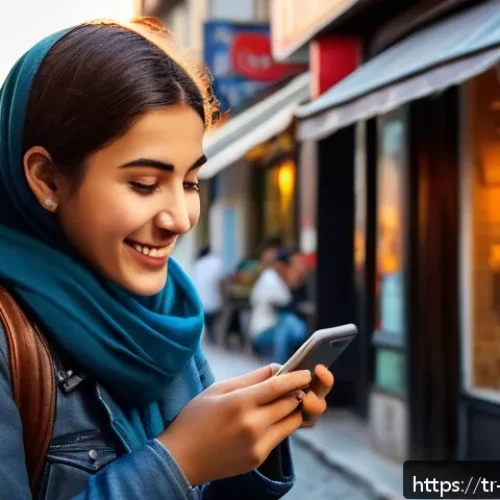 Home 33 전문가의 시각 맥락 인식 UX의 중요성 - A vibrant Istanbul street scene at sunset featuring a young woman using a mobile food delivery app o...